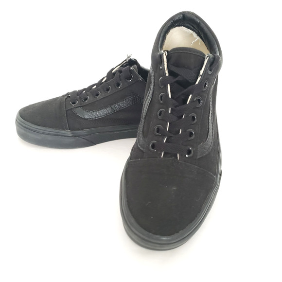 VANS Off The Wall SIZE 4 (MENS) 5.5 (WOMEN) Youth Lace Up Sneakers Black - Picture 5 of 13